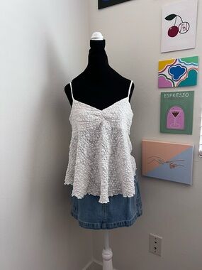 White Lace Babydoll Tank (L)